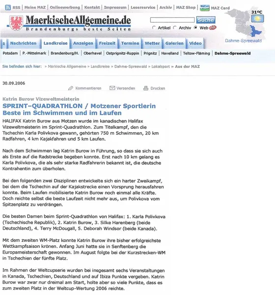Zeitungsbericht Märkische Allgemeine