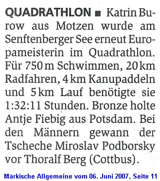 Zeitungsbericht Märkische Allgemeine