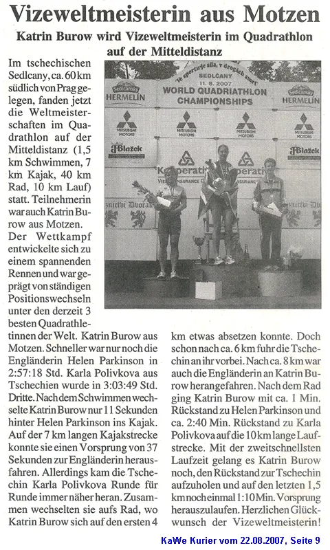 Zeitungsbericht KaWe Kurier
