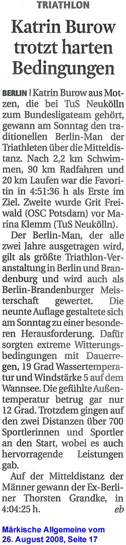 Zeitungsbericht Märkische Allgemeine