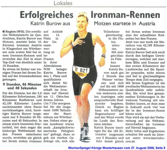 Zeitungsbericht Wochenspiegel