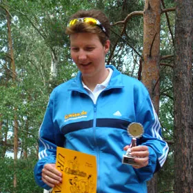 Katrin Burow gewinnt den Spreewald-Duathlon 2011 auf der Sprintdistanz