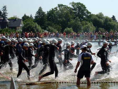 Schwimmstart Müritz Triathlon Mitteldistanz