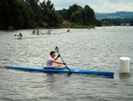 Kajakfahren bei der WM Quadrathlon Mitteldistanz in Sedlcany 2011