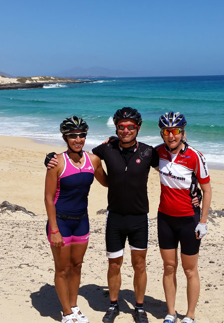 Katrin, Monica und Ingo beim Training auf Fuerteventura 2015