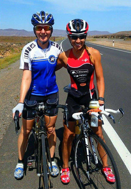 Katrin Burow und Monica Sanchez beim Training auf Fuerteventura 2015