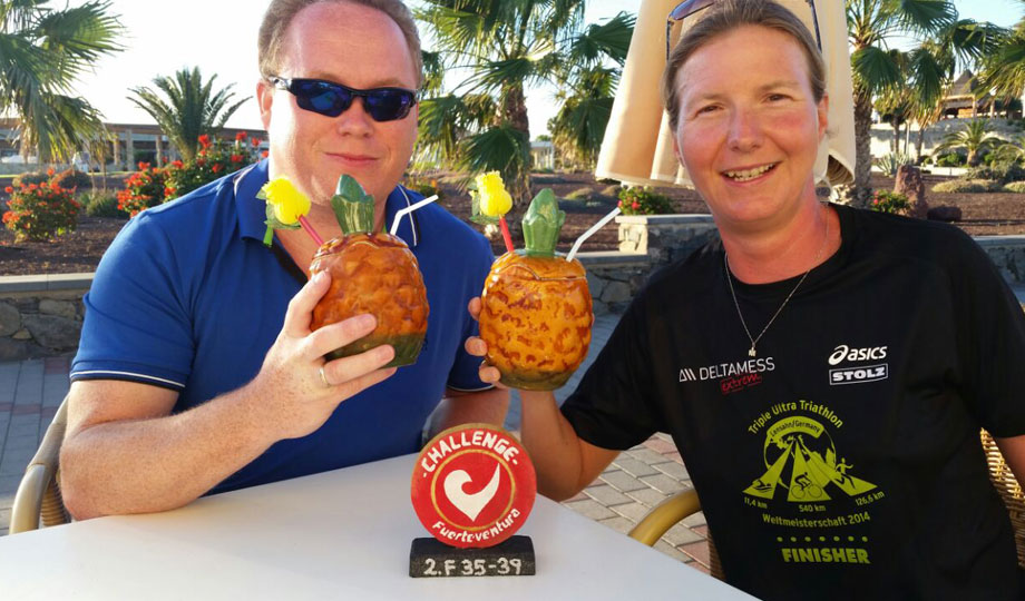 Falk und Katrin Burow nach der Siegerehrung des Challenge Fuerteventura 2015