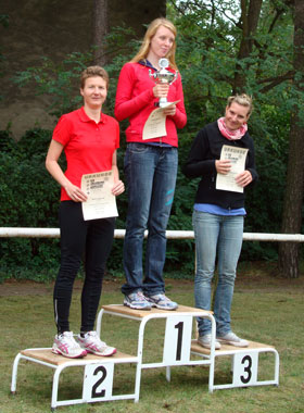Katrin Burow belegt den 2. Platz in der Gesamtwertung aller Frauen beim Kallinchen Triathlon 2010