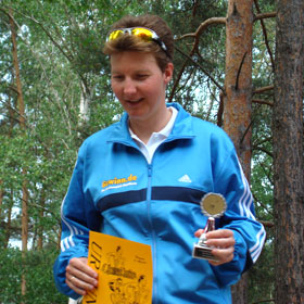 Katrin Burow gewinnt den Spreewald-Duathlon 2011 auf der Sprint-Distanz