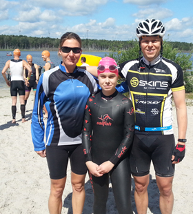 Katrin Burow beim Spreewald Triathlon 2016 in der Staffel am Start