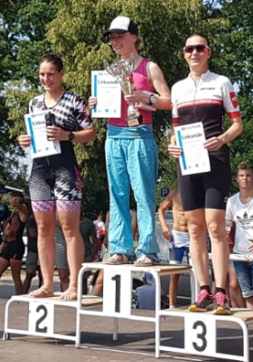 3. Platz für Katrin Burow beim Kallinchen Triathlon 2019 auf der olympischen Distanz