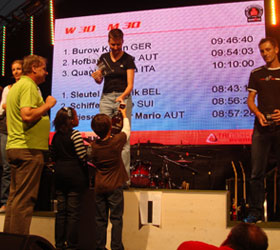 Katrin Burow bei der Siegerehrung beim Kärnten IRONMAN Austria in Klagenfurt 2008