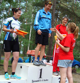 Katrin Burow gewinnt den Spreewald-Duathlon 2011 auf der Sprint-Distanz