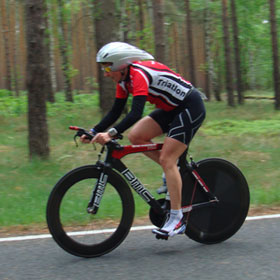 Katrin Burow gewinnt den Spreewald-Duathlon 2012 auf der Sprintdistanz