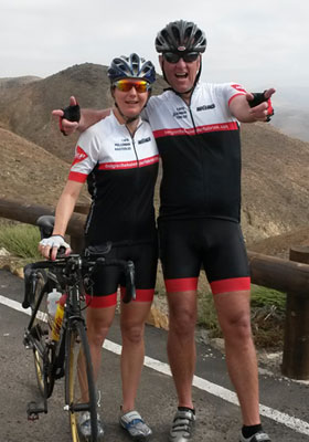 Katrin Burow und Johan Declercq beim Radfahren auf Fuerteventura